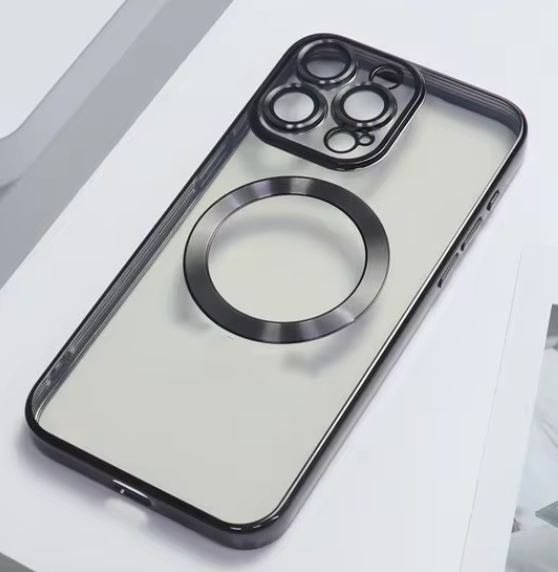 coques MAGSAFE ÉTUI MAGNETIQUE TRANSPARENT noir