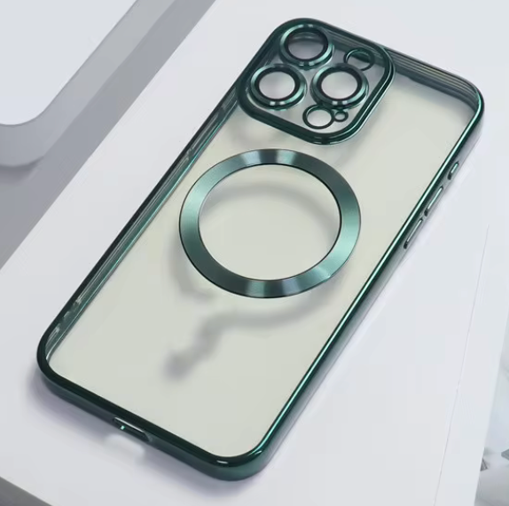coques MAGSAFE ÉTUI MAGNETIQUE TRANSPARENT vert