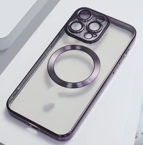 coques MAGSAFE ÉTUI MAGNETIQUE TRANSPARENT mauve
