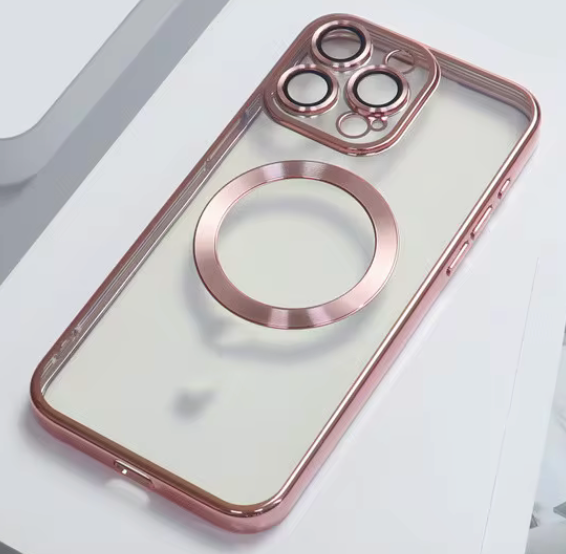 coques MAGSAFE ÉTUI MAGNETIQUE TRANSPARENT rose